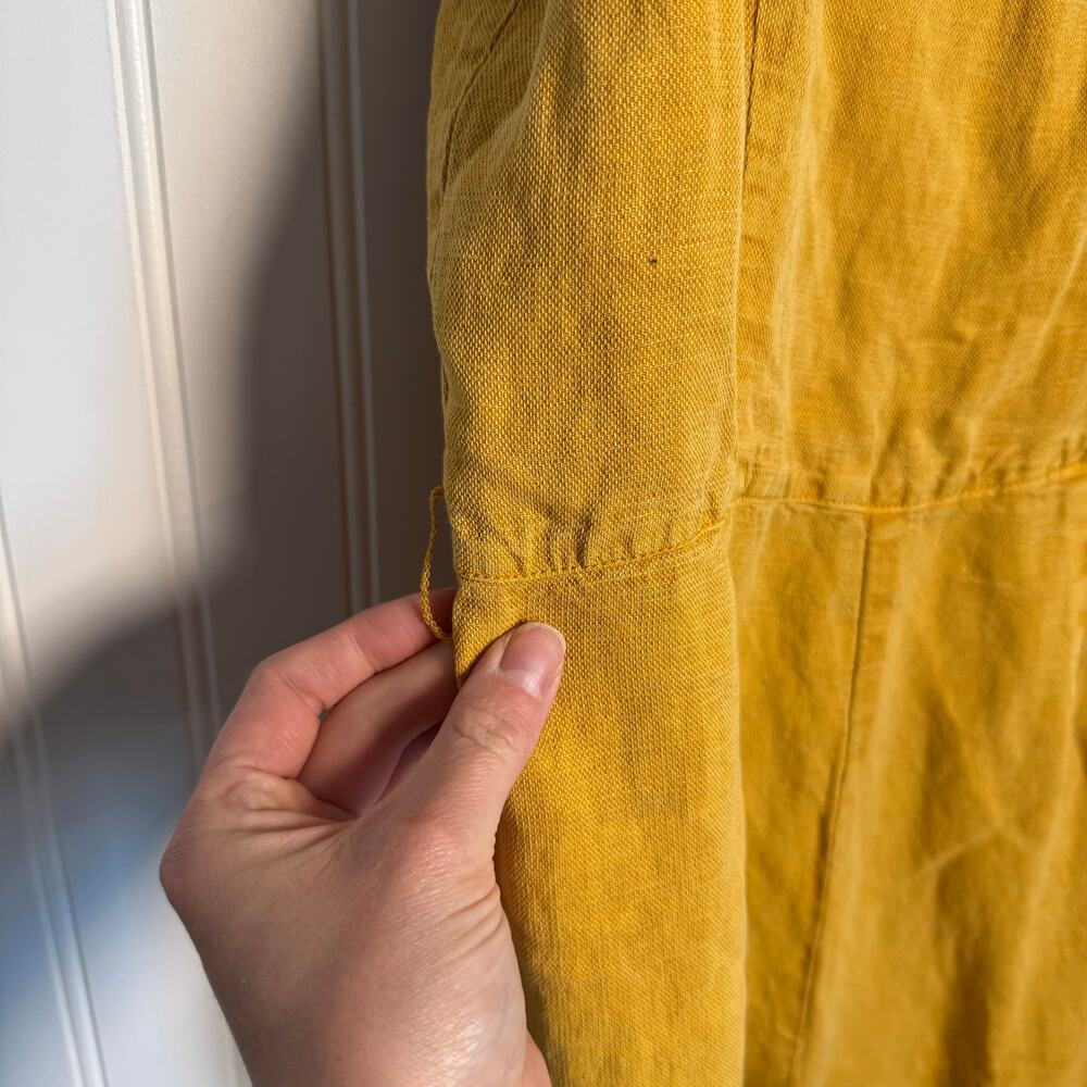 C&C California Yellow Overalls Linen Blend Women’s Size 4 - Picture 5 of 12